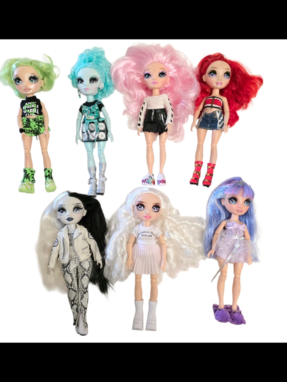 Rainbow High Lot Of 7‎ Dolls Jade Berrie Minnie Ruby Heather Violet Toys